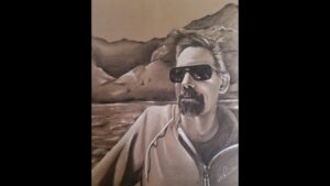 "Realistic Portrait Drawing" YouTube Thumbnail by Heidi Rounds. A man on a boat in Kauai.